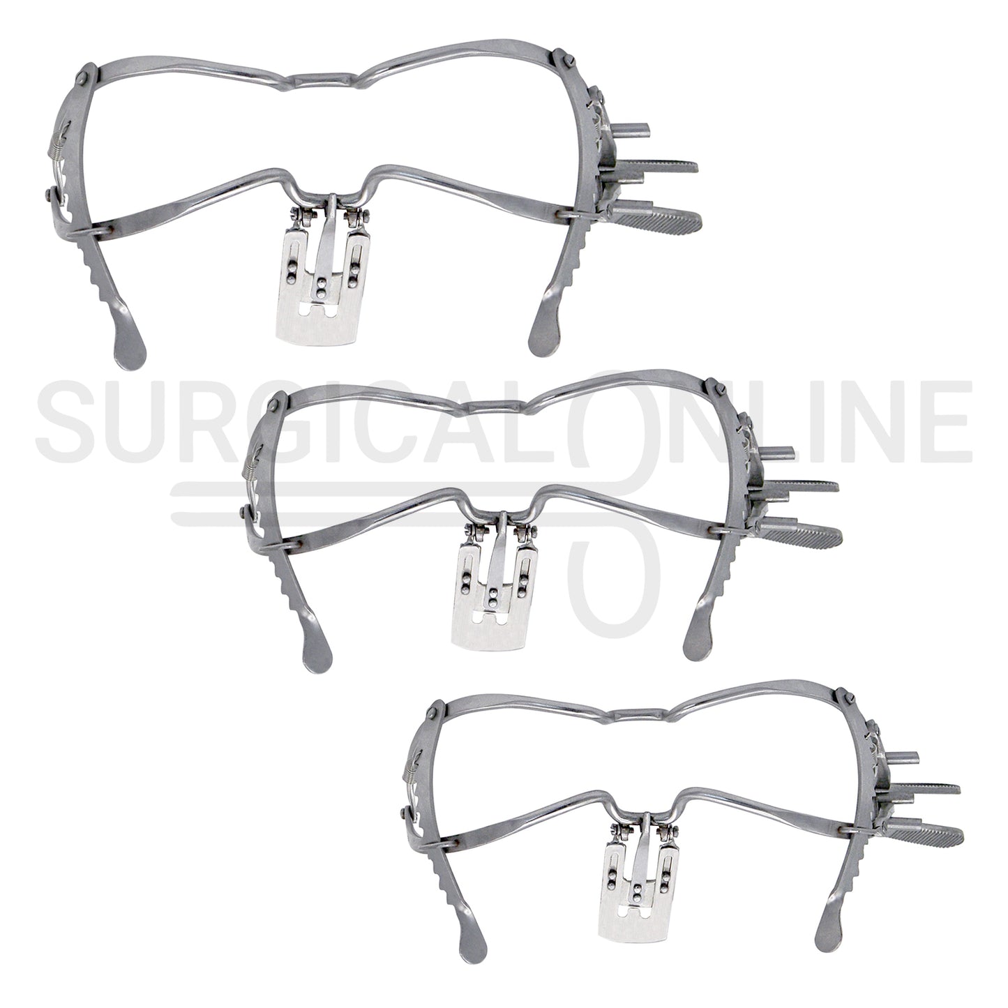 3 Pcs Whitehead Mouth Gag With Tongue Depressor 11cm, 13cm & 15cm Set