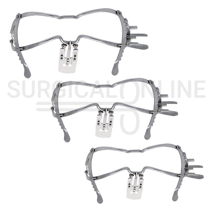 3 Pcs Whitehead Mouth Gag With Tongue Depressor 11cm, 13cm & 15cm Set