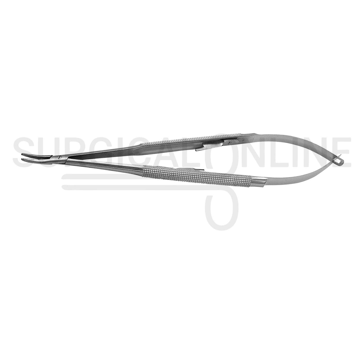 Castroviejo Needle Holder 5.5″ Curved Serrated Tip With Lock
