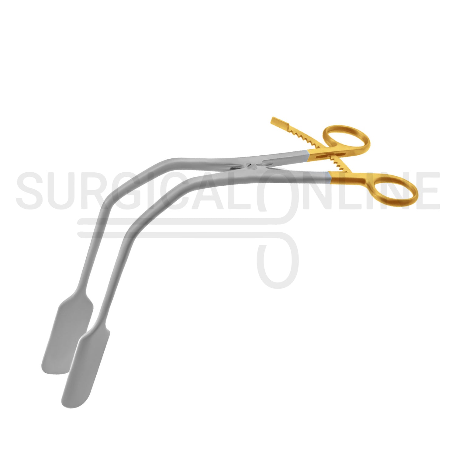 Lateral Vaginal Retractor 8.25″ Extra Long Ratchet Gold Handles