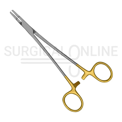 TC Ryder Needle Holder 7″ Serrated Jaws With Gold-Plated Handles