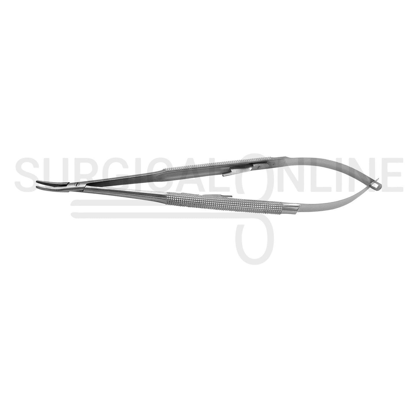 Castroviejo Micro Needle Holder 4.5″ Curved Smooth Tip With Lock