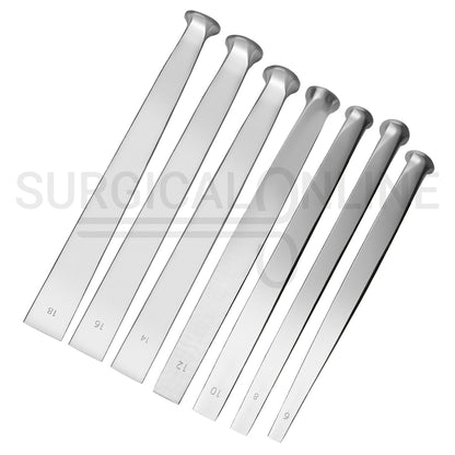 7 Pcs US Army Pattern Osteotome Straight 6mm – 18mm Set