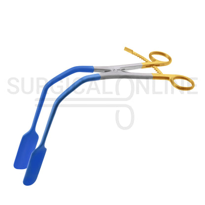 Lateral Vaginal Retractor 8.25″ Blue PVC Coated Tips With Gold Handles