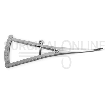 Castroviejo Caliper Long 7″ Angled Graduated 0–40mm