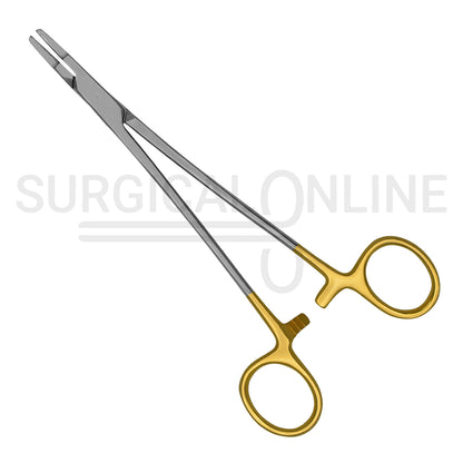 TC Ryder Needle Holder 9″ Serrated Jaws With Gold-Plated Handles