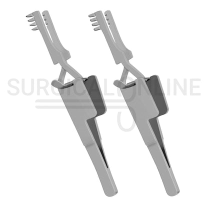 2 Pcs Automatic (Cross Action) Skin Retractor 4" Sharp & Blunt Set