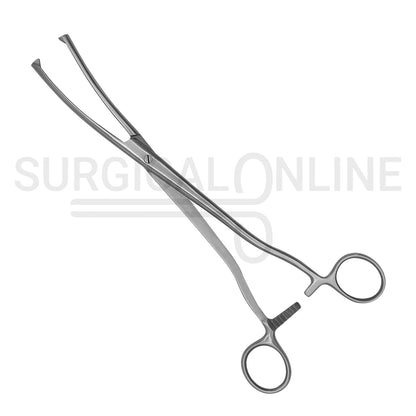 Museux Tenaculum Forceps 6mm Wide 2×2 Teeth 9.5″ Curved