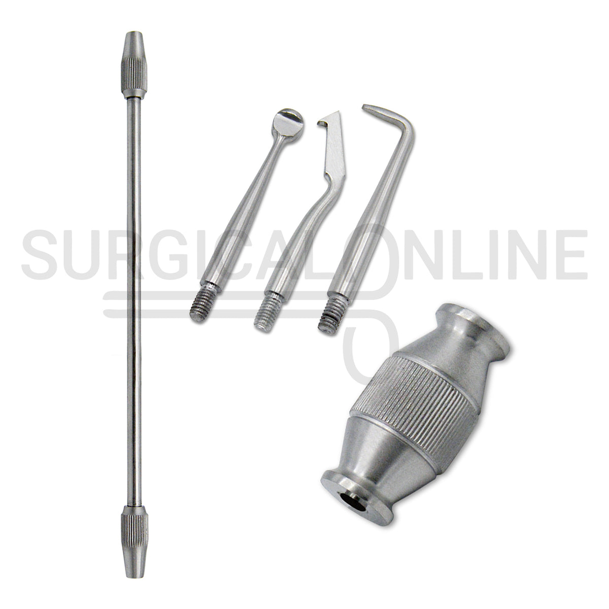 Manual Crown Remover 7.5″ Double Ended With 3 Attachment Tips Set
