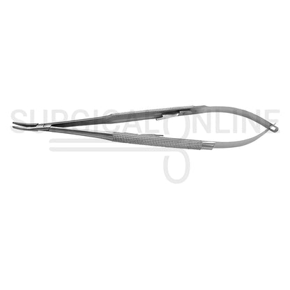 Castroviejo Needle Holder 7.00″ Curved Serrated Tip With Lock