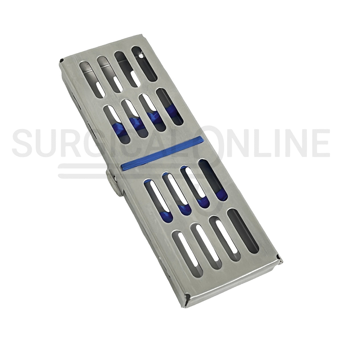 5 Instruments Sterilization Cassette Tray 7.25″ x 2.25″ W/Rubber Inserts 
