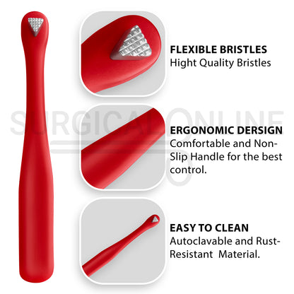 Molar Band Seater Bite Stick Red 5" With Serrated Tip