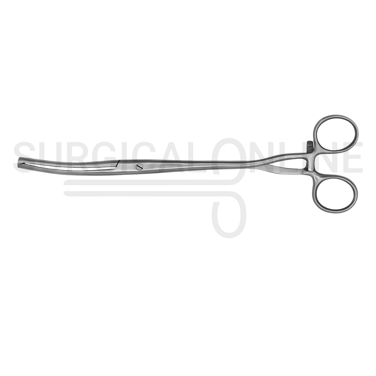 Museux Tenaculum Forceps 6mm Wide 2×2 Teeth 9.5″ Curved
