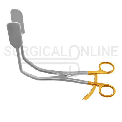 Lateral Vaginal Retractor 8.25″ Extra Long Ratchet Gold Handles