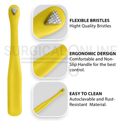 Molar Band Seater Bite Stick Yellow 5" With Serrated Tip