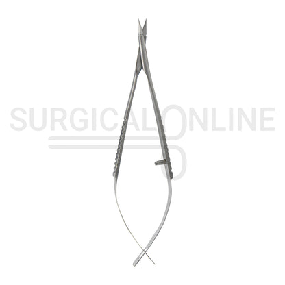 Micro Vannas Scissors Spring Handle 3″ Straight Sharp Blades