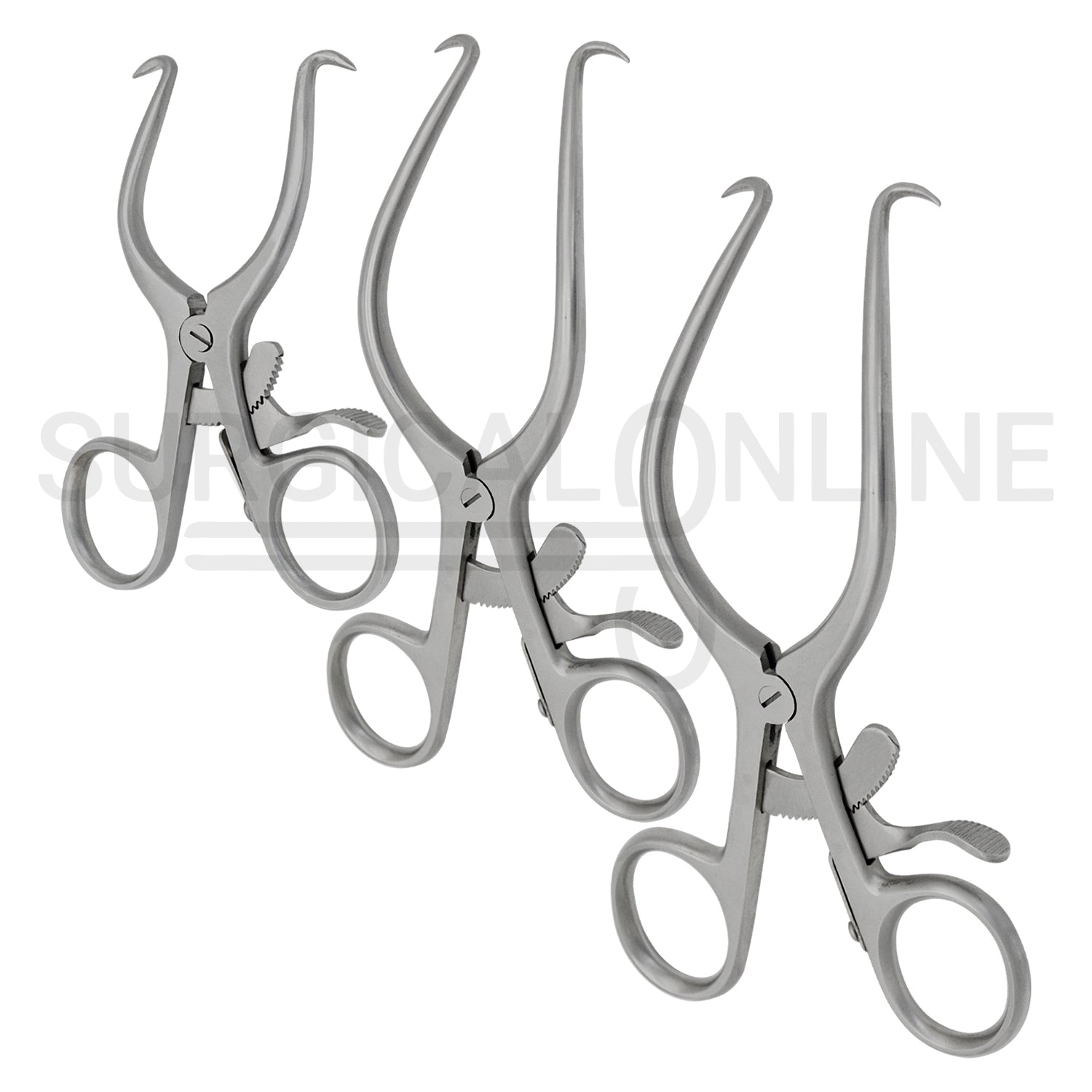 3 Pcs Gelpi Retractor With Grip Lock 3.50" 5.50" 6.50" Set