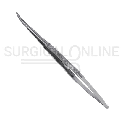 Castroviejo Needle Holder 5.5″ Curved Serrated Tip With Lock