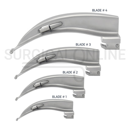Conventional Laryngoscope Macintosh 4 Blades & 1 Handle Set