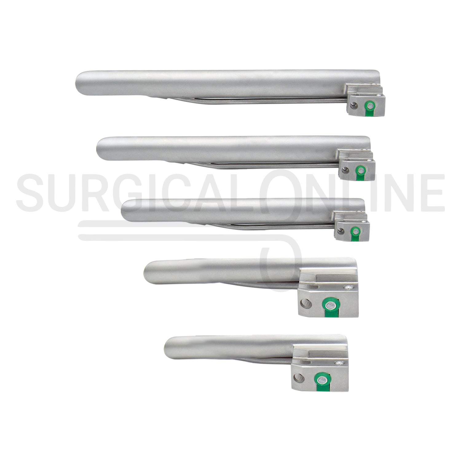 Fiber Optic Laryngoscope Miller 5 Blades & 1 Handle Set