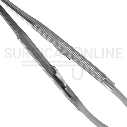 Castroviejo Micro Needle Holder 5.00″ Curved Smooth Tip With Lock