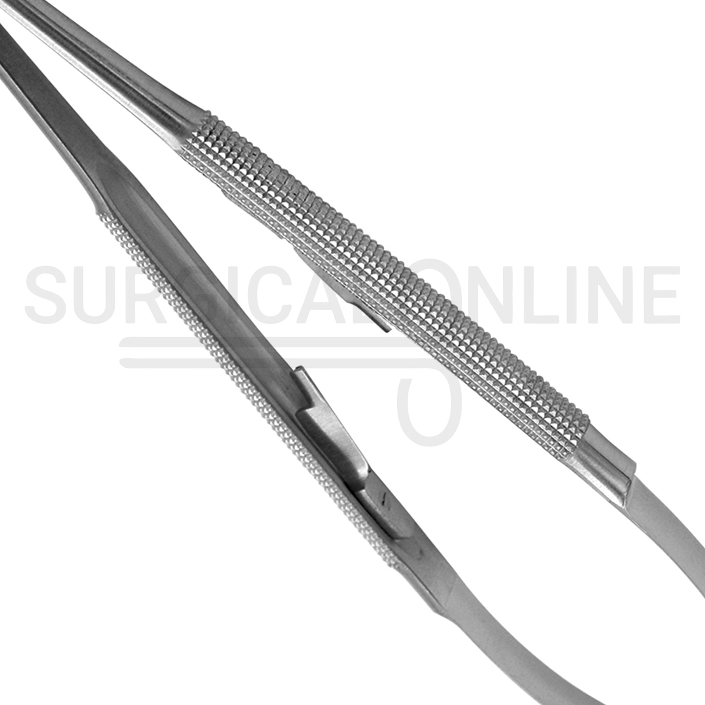 Castroviejo Needle Holder 5.5″ Curved Serrated Tip With Lock