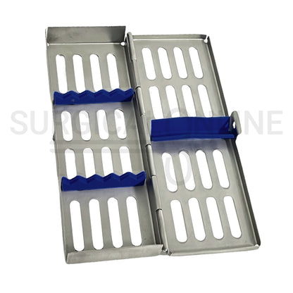 5 Instruments Sterilization Cassette Tray 7.25″ x 2.25″ W/Rubber Inserts 