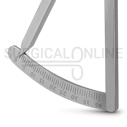 Weiss Modified Castroviejo Caliper 6.75″ Curved Graduated 0–40mm