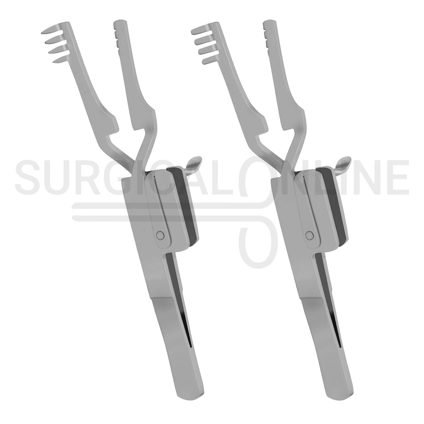 2 Pcs Automatic (Cross Action) Skin Retractor 4" Sharp & Blunt Set
