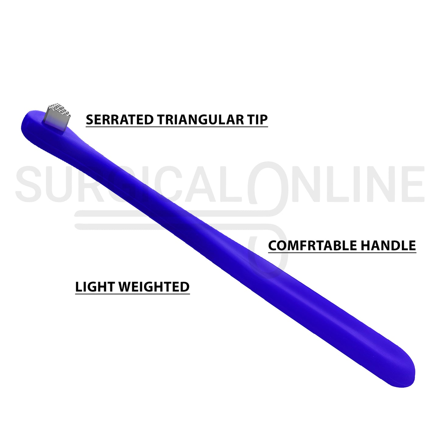 Molar Band Seater Bite Stick Blue 5" With Serrated Tip