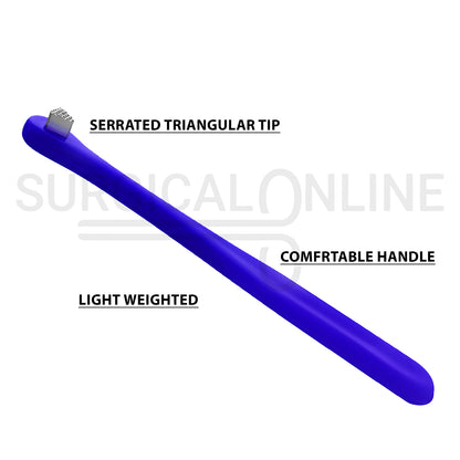 Molar Band Seater Bite Stick Blue 5" With Serrated Tip
