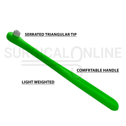 Molar Band Seater Bite Stick Green 5" With Serrated Tip