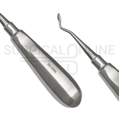 Dental Spade Concave Root Elevator #60L Angled Left 6″
