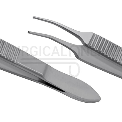 Graefe Iris Forceps Full Curved. 1/2 Teeth 3.00"