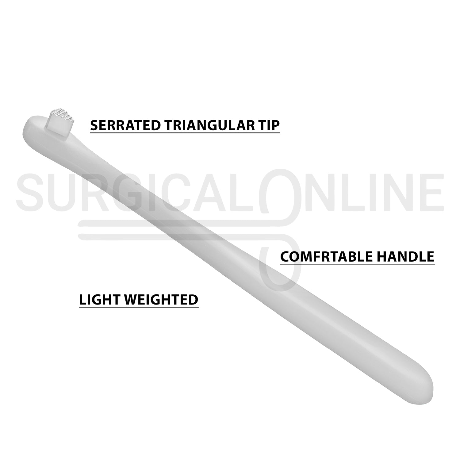 Molar Band Seater Bite Stick White 5" With Serrated Tip