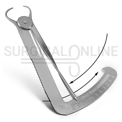 Crown Gauge Iwanson Spring Caliper 4″ Sharp Tips 0–10mm Scale