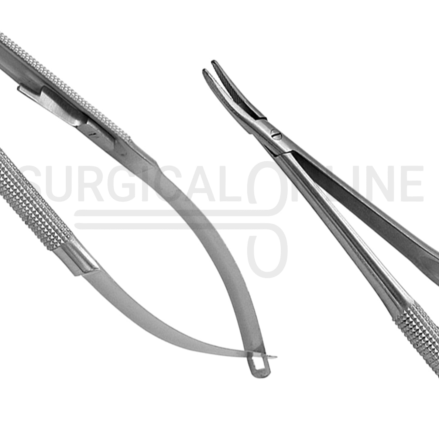 Castroviejo Needle Holder 5.5″ Curved Serrated Tip With Lock