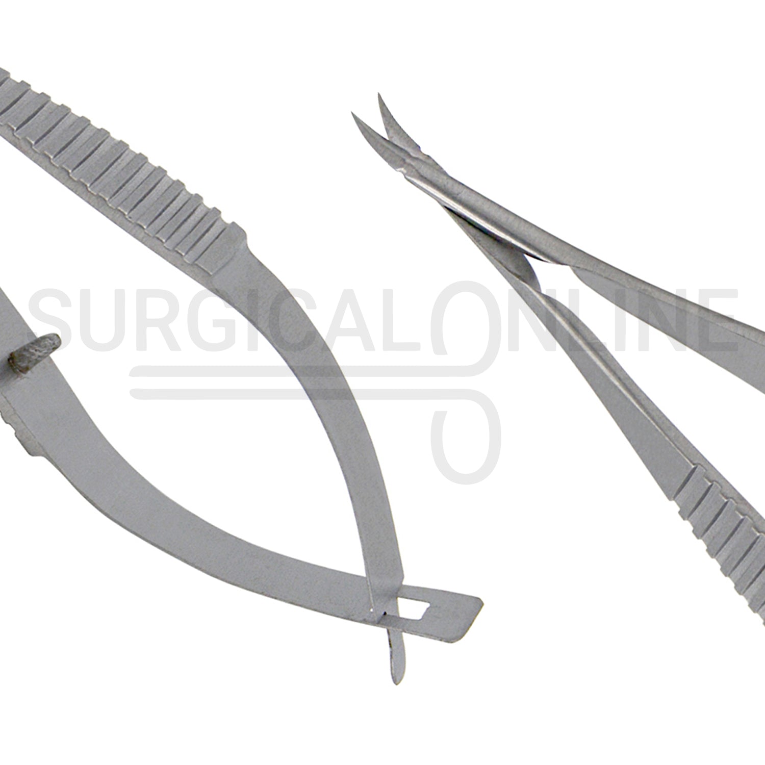 Micro Vannas Scissors Spring Handle 3″ Curved Sharp Blades
