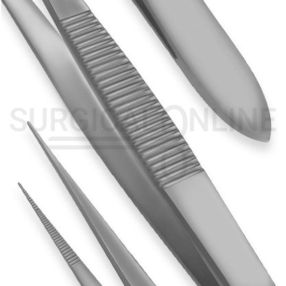 Splinter Forceps 5.00" Fine Point Serrated Tips