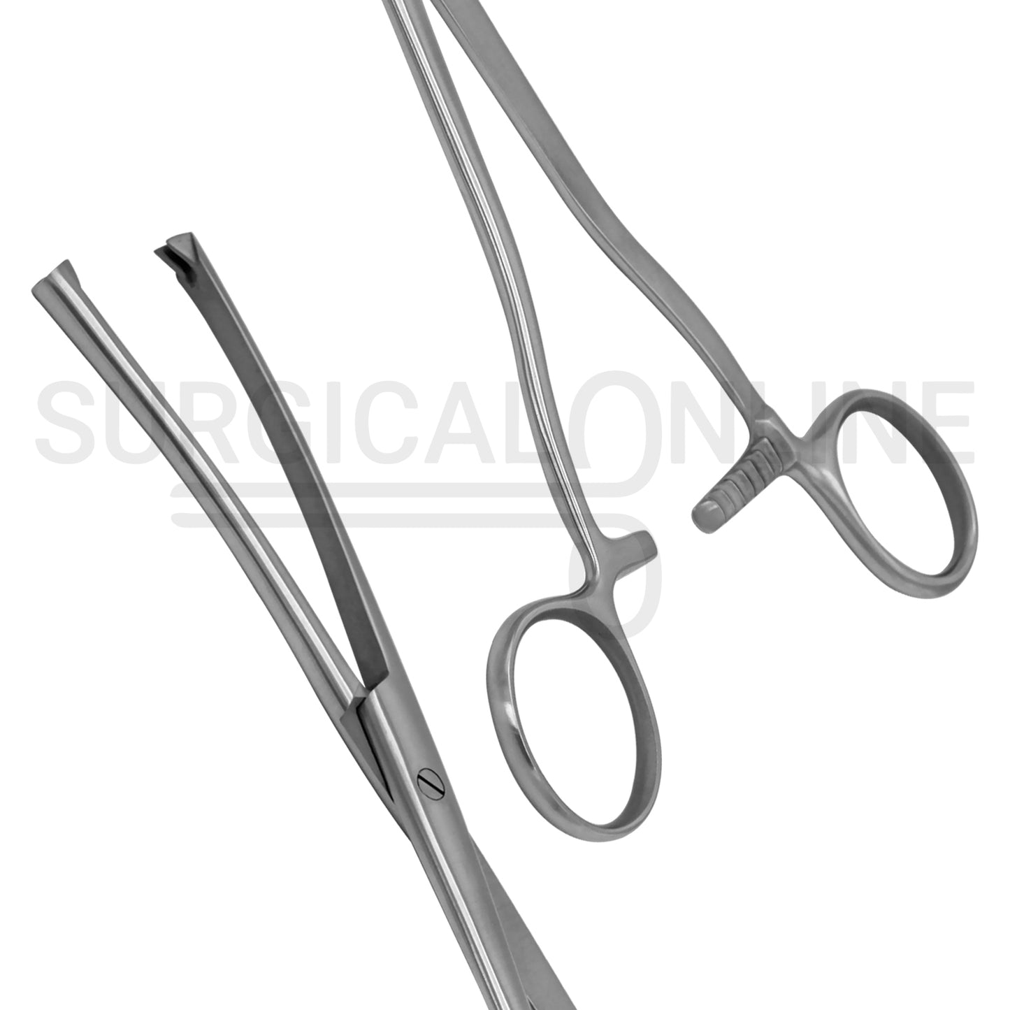 Museux Tenaculum Forceps 6mm Wide 2×2 Teeth 9.5″ Curved