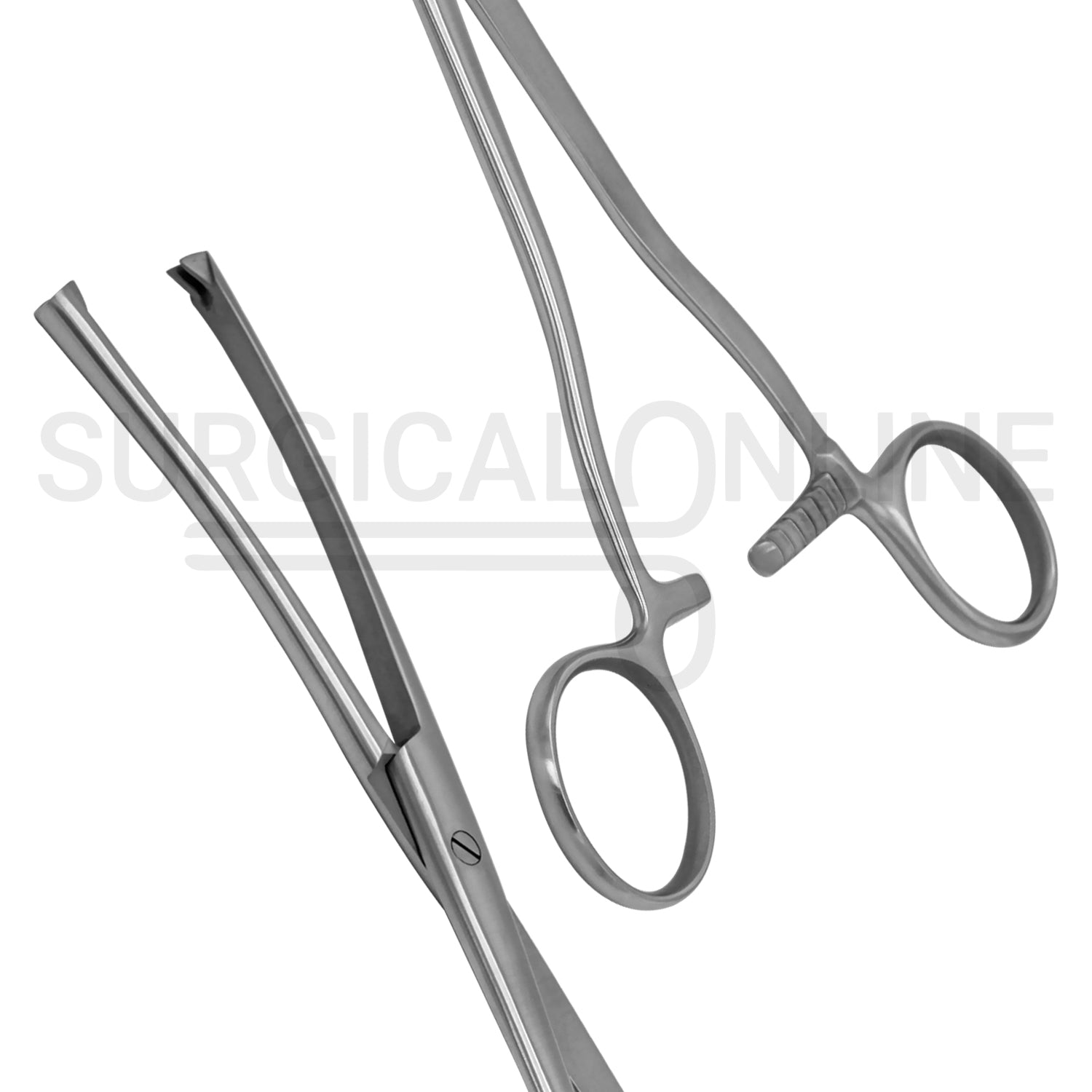 Museux Tenaculum Forceps 6mm Wide 2×2 Teeth 9.5″ Curved
