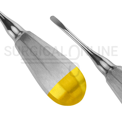 Luxating Elevator 4mm Straight Tip 5″ Half Gold Handle