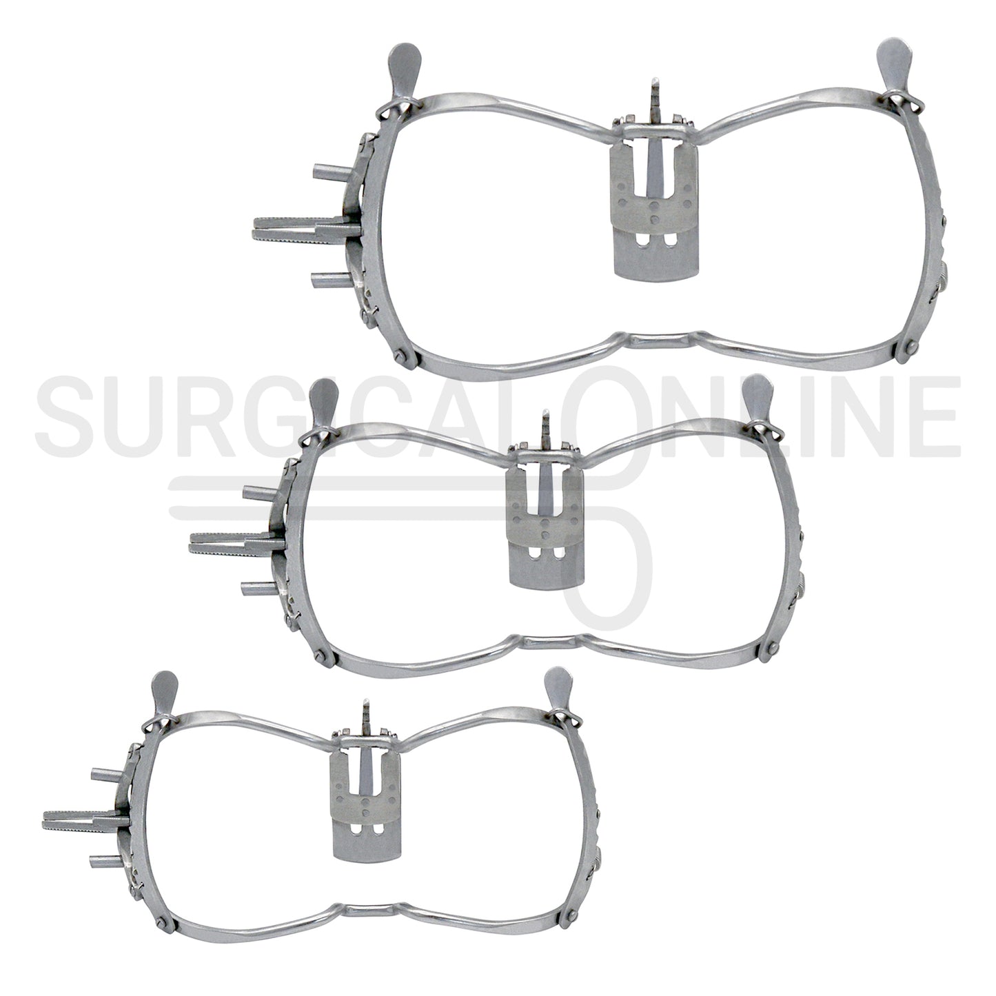 3 Pcs Whitehead Mouth Gag With Tongue Depressor 11cm, 13cm & 15cm Set