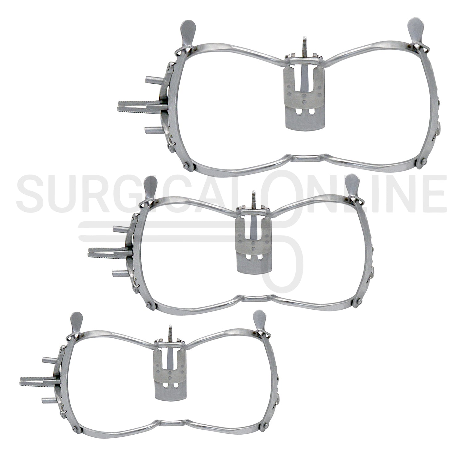 3 Pcs Whitehead Mouth Gag With Tongue Depressor 11cm, 13cm & 15cm Set