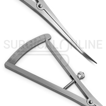 Castroviejo Caliper Long 7″ Angled Graduated 0–40mm