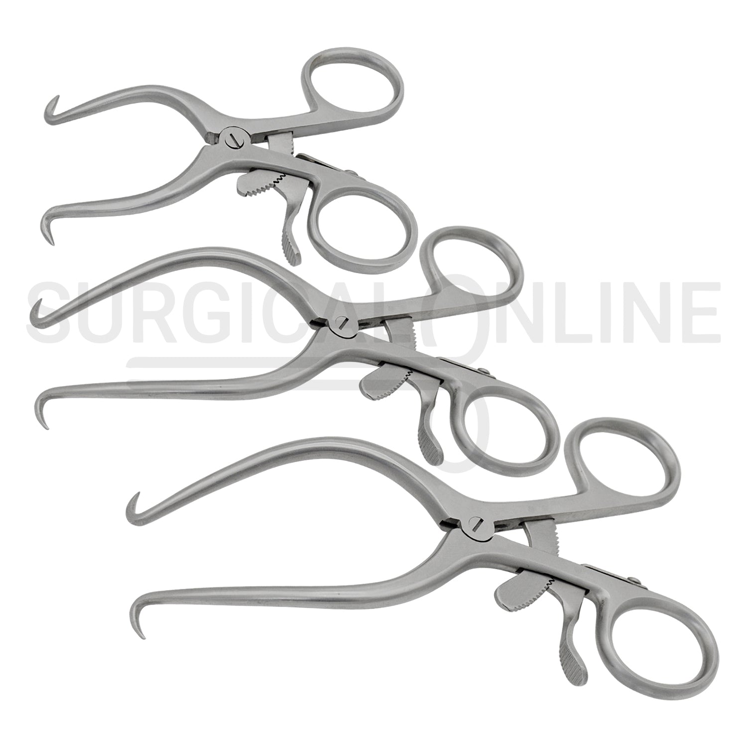 3 Pcs Gelpi Retractor With Grip Lock 3.50" 5.50" 6.50" Set