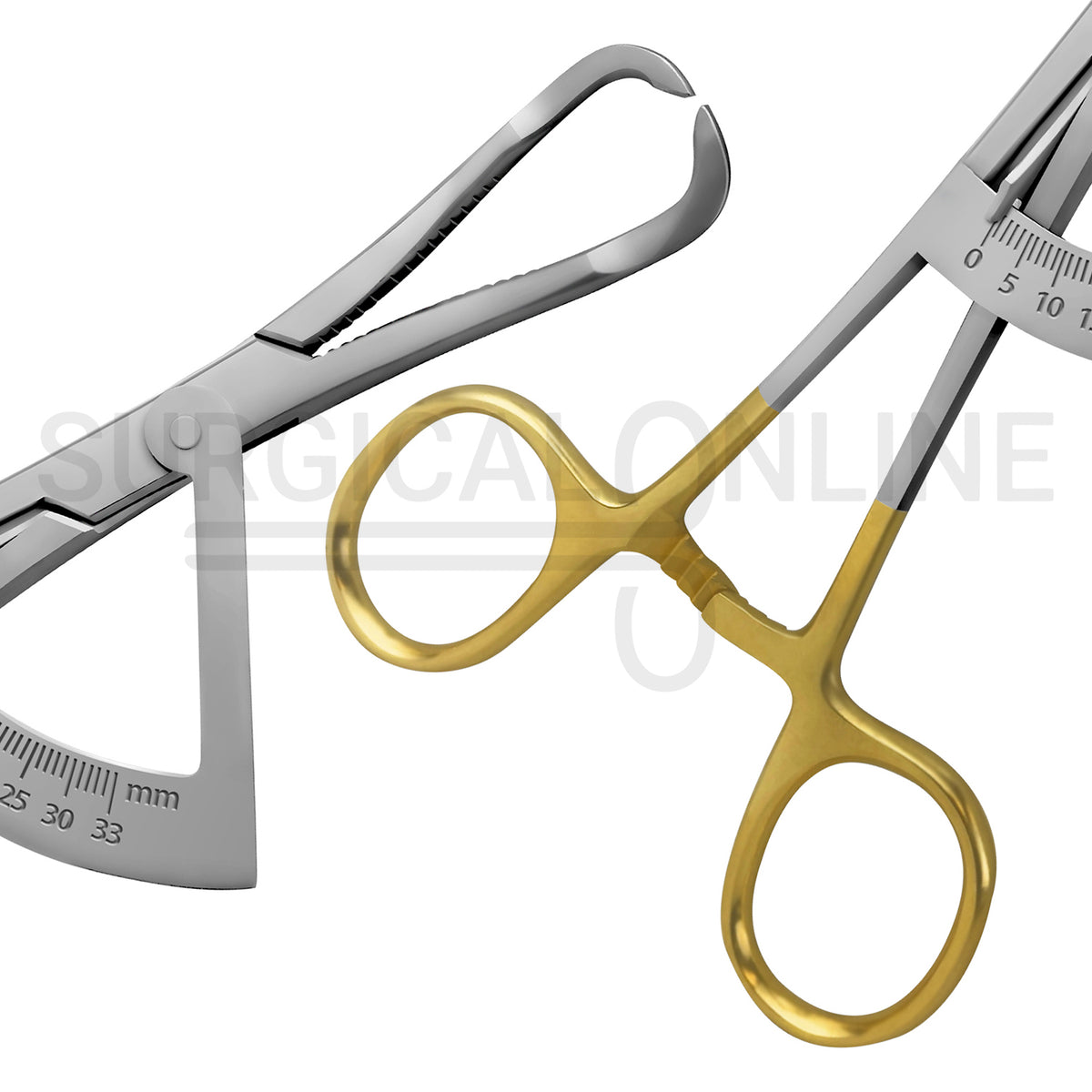 Bone Ridge Mapping Caliper 6.5″ 0–35mm Scale W/Gold Handles