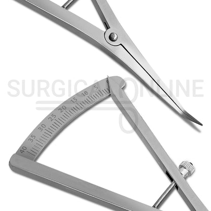 Castroviejo Caliper 3.5″ Angled Graduated 0–40mm