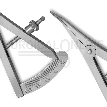 Castroviejo Caliper 3.5″ Angled Graduated 0–20mm