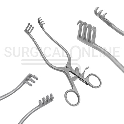 Weitlaner Self-Retaining Retractor 3X4 Prong Sharp 4.50"
